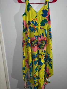 Ivy Street Bright Yellow Floral Rayon Dress